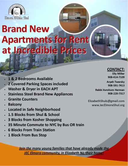 flyer for Westfield Avenue apartments